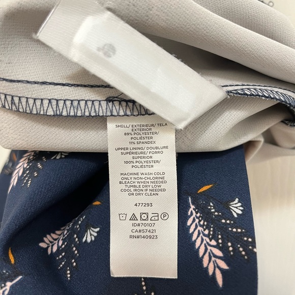 Blue Feather Patterned Short Sleeve Shift Dress Size 10 - Picture 5 of 5